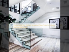 Özelleştirilmiş Merdiven Korkulukları Temperli Cam Çit İç Merdiven Korkuluğu İçin