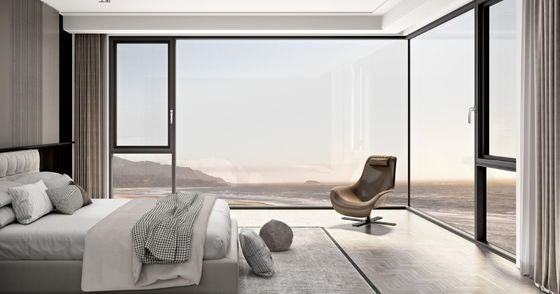 Alüminyum Kalıcı Swing Açık Pencere Laminli Cam ve Tempered yalıtım cam