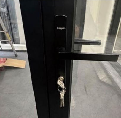 Enerji verimliliği Alüminyum Katlanabilir Kapı Kalın Profilli Cam Katlanabilir Kapı