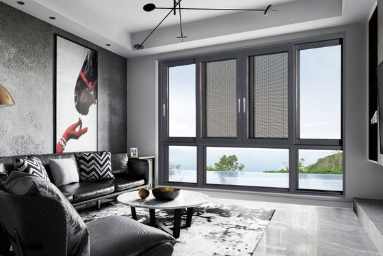 Çok Noktalı Kilitli Alüminyum Kaydırıcı Çubuk Pencereler Böcek Koruması ve yalıtımlı Cam