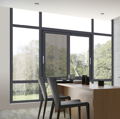 Toz kaplı alüminyum kaydırma penceresi böcek koruması çift camlı kaydırma penceresi