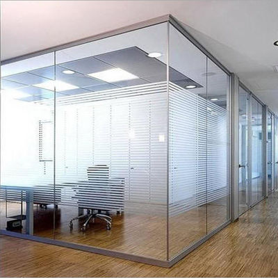 Modern Tasarım Güvenlik Çerçevesiz Cam Ofis Duvarları Ses geçirmez Laminli Cam