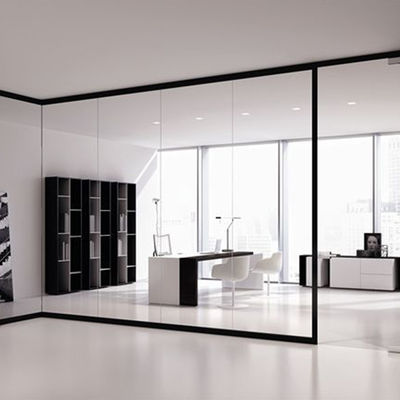 Esnek Cam Bölme Duvar Alüminyum Çerçeve Ses geçirmez Ofis Bölmeler