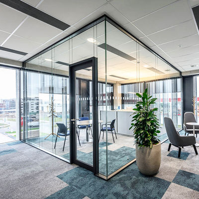 Ağır Güçlü Cam Bölme Duvarı Güvenlik Alüminyum Profili Cam Bölme Duvarı