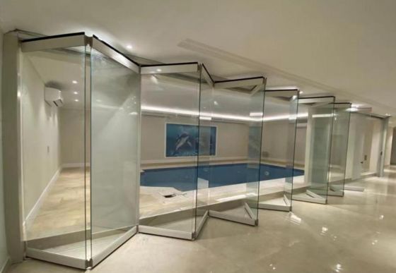 Kasırga Direnci Tempered Glass Bifold Kapı Yüksek Güvenlik Özel