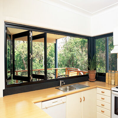 Frameless Double Glazing Glass Sheet Folding Windows Design With Accessories Manufacturing Company