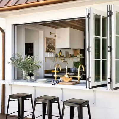 Özel Balkon Alüminyum Katlanabilir Pencere Tempered İzole Katlanabilir Cam Pencere