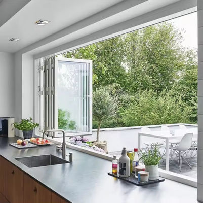 Özel Balkon Alüminyum Katlanabilir Pencere Tempered İzole Katlanabilir Cam Pencere