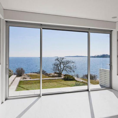 İnce Hafif Profil Alüminyum Kaydırma Kapısı Tempered Clear Glass ile Değiştirme