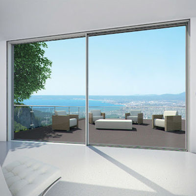 İnce Hafif Profil Alüminyum Kaydırma Kapısı Tempered Clear Glass ile Değiştirme