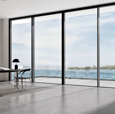 Tempered Glass Slim Aluminium Sliding Doors Multi Point Lock ile Güvenlik