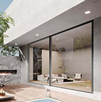 Tempered Glass Slim Aluminium Sliding Doors Multi Point Lock ile Güvenlik