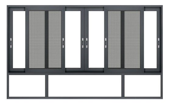 Açık hava kasırga dayanıklı Slimline Alüminyum Kaydırma Kapıları Fluorocarbon püskürtme