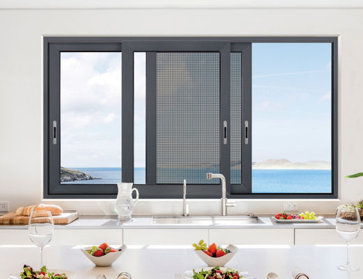 Açık hava kasırga dayanıklı Slimline Alüminyum Kaydırma Kapıları Fluorocarbon püskürtme