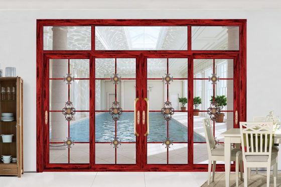 Çift Cam Alüminyum Kaydırma Kapısı Kasırga Direnci Çok Kaydırma Cam Kapısı
