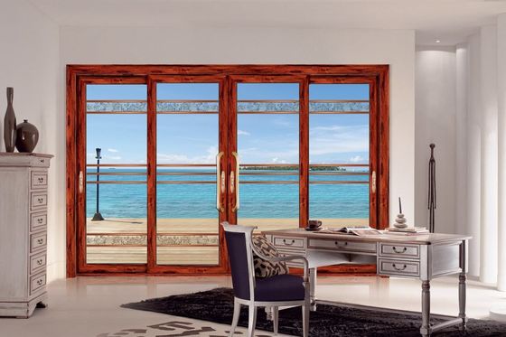 Tayfun Direnci 2mm Kalınlıklı Alüminyum Kaydırıcı Patio Kapıları Tempered Cam