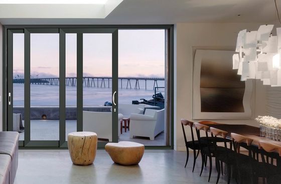 Özel Büyük Kaydırmalı Cam Patio Kapıları Toz Kapalı Alüminyum Çerçeve