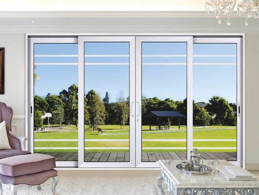 Özel Büyük Kaydırmalı Cam Patio Kapıları Toz Kapalı Alüminyum Çerçeve
