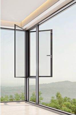 Alüminyum Kalıcı Swing Açık Pencere Laminli Cam ve Tempered yalıtım cam