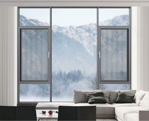 Gri Alüminyum Salıncak Pencere Yüksek Havalandırma Kaplama Pencereler Dışarıya Açık