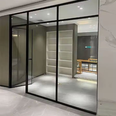 İnce Çerçeve Alüminyum Salıncak Kapı Laminasyonlu Tempered Glass Alüminyum Salıncak Kapı