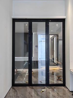 Enerji verimliliği Alüminyum Katlanabilir Kapı Kalın Profilli Cam Katlanabilir Kapı