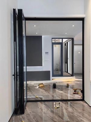 Termal Break Alüminyum Çerçeve Kaydırma Kapısı Tempered Glass ile Toz Dayanıklı