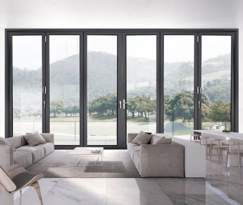 Özelleştirilebilir Ev Alüminyum Katlanabilir Kapı Kilitlenebilir Tutma ile Laminasyonlu Cam