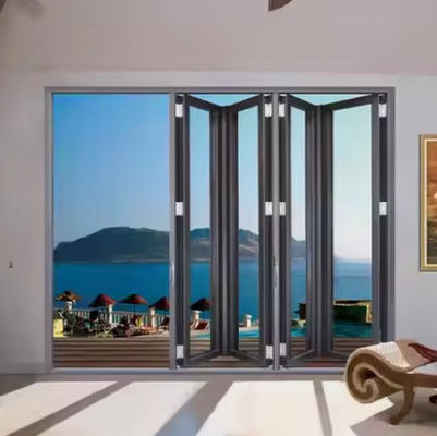 Tayfun Direnci Alüminyum Katlanabilir Kapı Özel Tempered Glass Katlanabilir Kapı