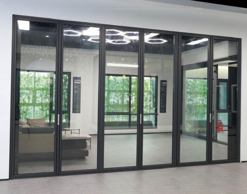 Tayfun Direnci Alüminyum Katlanabilir Kapı Özel Tempered Glass Katlanabilir Kapı