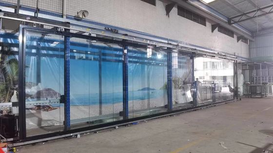 Tempered Güvenlik Laminasyonlu Camlı İnce Çerçeve Alüminyum İki Katlı Kapılar