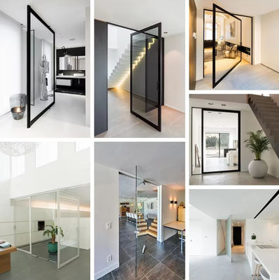 Alüminyum Alaşım Çerçevesiz Cam Pivot Kapı Korozyona Dirençli Kolay Temizleme