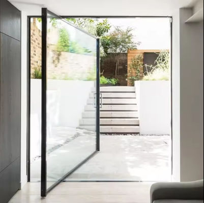Özelleştirilebilir Toz Kapalı Alüminyum Pivot Kapısı Laminasyonlu Cam Pivot Giriş Kapısı