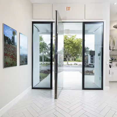 Özelleştirilebilir Toz Kapalı Alüminyum Pivot Kapısı Laminasyonlu Cam Pivot Giriş Kapısı