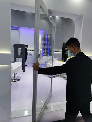 Slim Frame Alüminyum Pivot Kapısı Tempered Clear Glass Giriş Pivot Kapısı