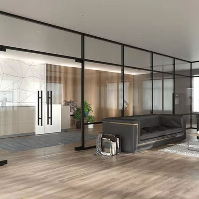 Modern ses geçirmez cam bölme, toz kaplama alüminyum çerçeve ile