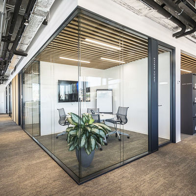 Ağır Güçlü Cam Bölme Duvarı Güvenlik Alüminyum Profili Cam Bölme Duvarı