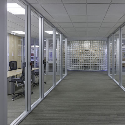 Alüminyum Profil Çerçeve Cam Bölme Duvarı Özel Ofis Bölme Duvarı