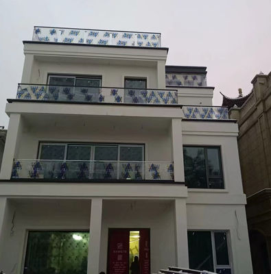 Gri Alüminyum U Kanal Cam Çit 10 mm Kalınlıklı Çerçevesiz Cam Balustrası