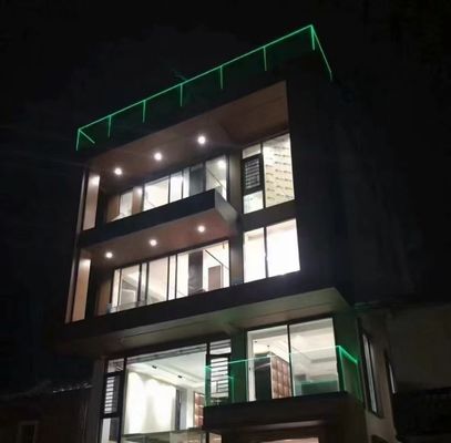 Kolay Kurulum Alüminyum U Kanal Cam Çit Modern LED Işıkla