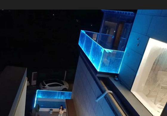 Kolay Kurulum Alüminyum U Kanal Cam Çit Modern LED Işıkla
