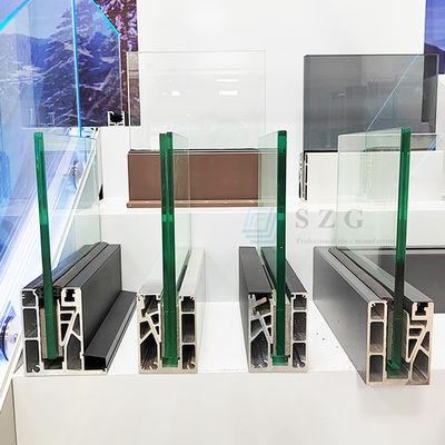 Konut için güverte çerçevesiz U kanal cam parmaklık toz kaplama