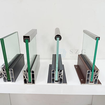 Açık Güvenlik Alüminyum U Kanal Cam Çitleri Toz Kaplı Alüminyum Cam Balustrası