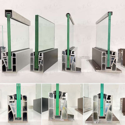 Özelleştirilebilir 12 mm Alüminyum U Kanal Cam Çit 304 SS Çitsiz Cam Balustrası
