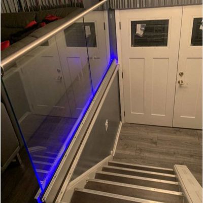 Renkli LED Işık Laminasyonlu Cam U Kanal Sistemi Patiolar için Cam Çit