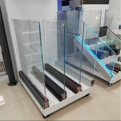 Açık Görünüm Çerçevesiz Cam Çit Balkon Balustrası Cam U Kanalı LED Işıklarla