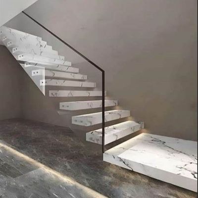 Özelleştirilebilir Yüzen Cam Merdivenler Saten/Ayna Paslanmaz Çelik Çitli Dayanıklı ve Şık Tasarım