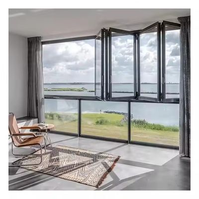 1.5mm Alüminyum Katlanabilir Pencereler Yatay Katlanabilir Desen ve Anodizasyon Çerçeve Dönüşümü ile Uzun Süren