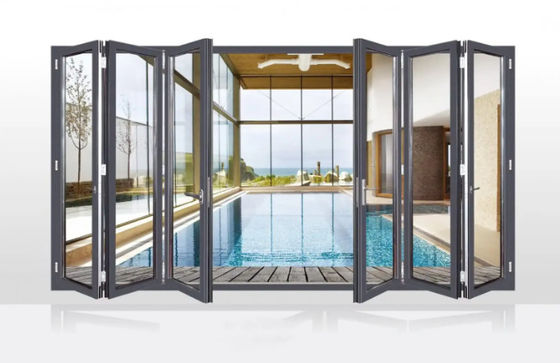 Ticari binalar için yalıtımlı cam alüminyum iki katlı dış kapılar Enerji tasarımı