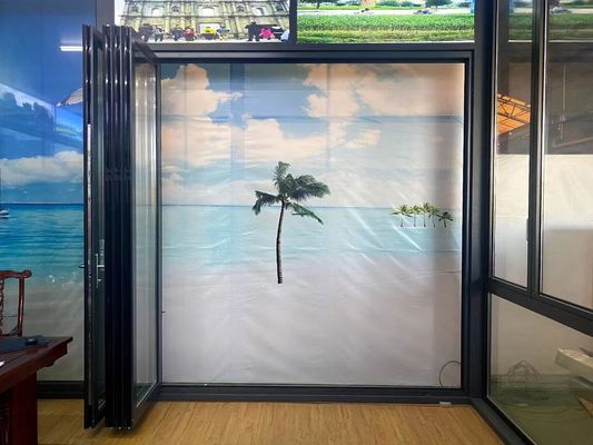 Modern İç Yapı Patio Cam Su geçirmez Kaydırma ve Katlama Alüminyum Çift Katlı Kapı Sistemi Restoran Ev Kullanımı İçin
